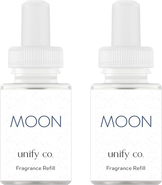 Pura & Unify Co. Home Scent Refill - Smart Home Air Diffuser Fragrance - Up to 120-Hours of Premium Fragrance per Refill - Clean & Safe Diffuser - Household Essential - 2 Pack - Moon