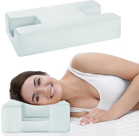 HOMBYS Beauty Pillow for Side Sleepers, Side Sleeper Pillows for Adults,Silky Smooth Satin Bed Pillow,White