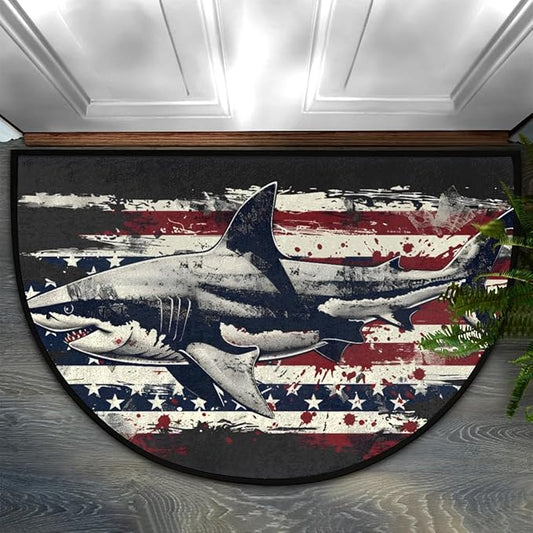 Non Slip Bath Mats Absorbent Doormat Rugs Indoor Outdoor Entrance Rug for Bathroom Laundry Kitchen Rugs Home Decor Gifts Animals - Sharks