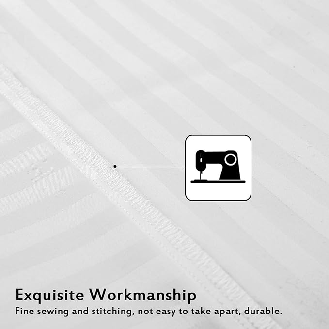 Toddler Pillowcases Set of 2, Hypoallergenic 14x19 Pillow Cover Fits Pillows Sized 13x18 or 14x19, 100% Soft Cotton Envelope Closure Kids Pillowcase for Sleeping, Machine Washable, White Stripe