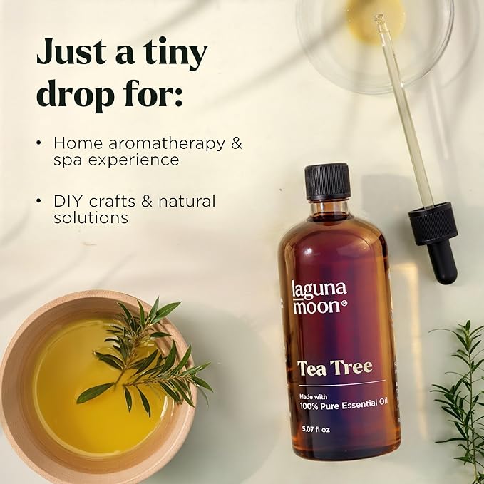 100% Pure Australian Tea Tree Essential Oil (150ml) - XXL Bottle w/Drops for Candle Making Scents and Cleaning Products - Fragrance Oil for Aromatherapy, Relaxation, Diffusers, Yoga, Office, Home Care