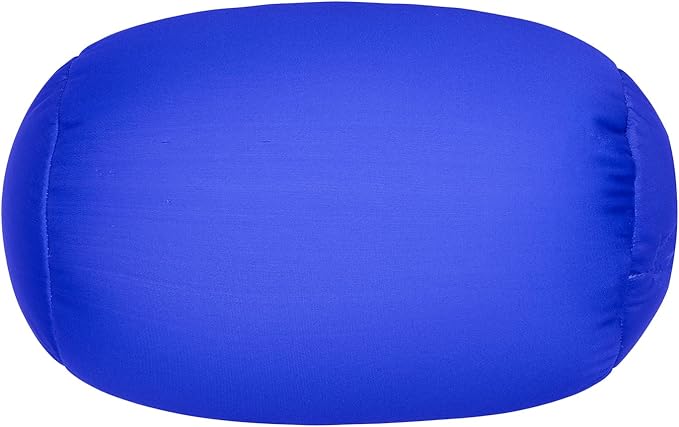 Microbead Body Pillow, Tube Microbead Bolster Bean Smooth Cool Pillow Neck Cervical Roll Pillow for Sleeping 7 x 12Inch Throw Travel Pillow(Sapphire Blue)