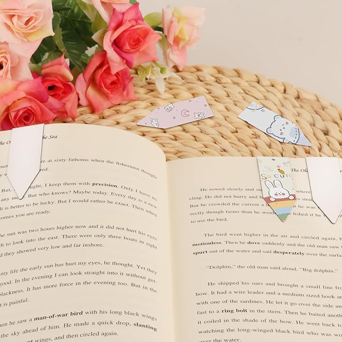 48 Pieces White Arrow Shaped Magnetic Bookmark Book Marker Clip Sublimation Bookmarks, Magnetic Page Markers Clips for Kids Students Teachers Classroom Office Reading Book Lovers Supplies