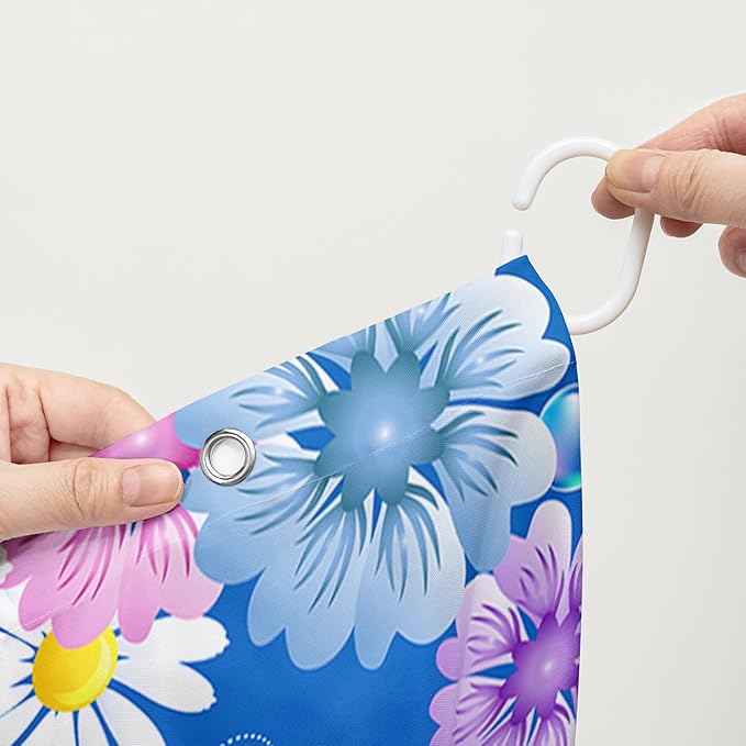 AILONEN Unicorn Shower Curtain, Kawaii Rainbow Unicorn Theme Bathroom Decor,Colorful Flower Butterfly Waterproof Fabric Shower Curtain Set for Girls Teens Kids,72" W*96" H