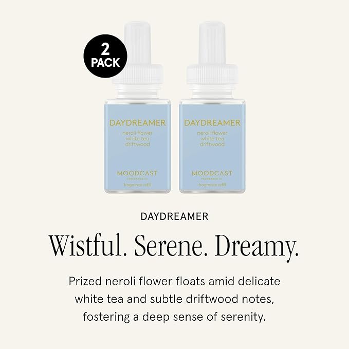 Pura & Moodcast Home Scent Refill - Smart Home Air Diffuser - Up to 120-Hours of Premium Fragrance per Refill - Household Essential - Clean & Safe Diffuser Fragrance - 2 Pack, Daydreamer