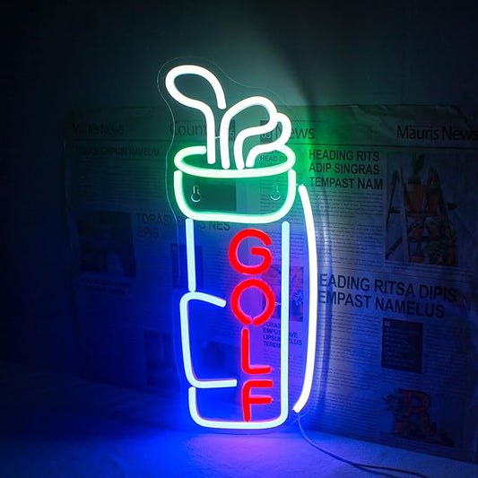 Golf Neon Sign for Wall Decor, Golf Neon Led Sign, Creative Neon Lights Signs with USB Powered for Golf Club, Backdrop Lights, Wall Hanging Decor