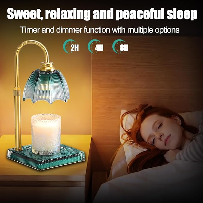 Candle Warmer Lamp with Timer - Electric Candle Wax Melt Warmer with Adjustable Height and Dimmer for Scented Wax, Homer Décor and House Warming Birthday Gifts for Women Mom