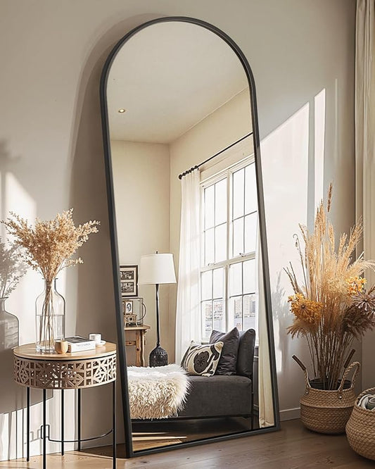 Delma Arched Mirror Full Length,56"x20" Standing Mirror,Large Floor with Stand for Wall Entryway Door Bedroom Bathroom Living Room
