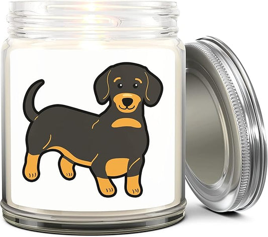 1OAK Lavender Scented Candles - Dog Mom Gifts for Women - Dog Candle - Made in USA (Dachshund)