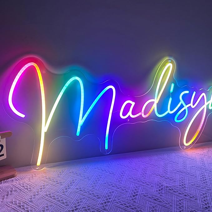 Custom Name Neon Sign Professional, Larger Customizable Wedding LED Neon Sign for Backdrop, Wedding Decor, Micro Weddings, Anniversary, Birthday Party Shop