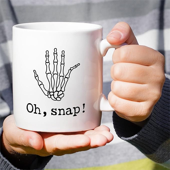 Retreez Funny Orthopedist Mug - 11 Oz Ceramic Coffee or Tea Cup - Humorous Sarcastic Gift for Orthopedic Surgeon, Bone Doctor, Orthopedic Specialist, Chiropractor - Oh, Snap Mug - Funny Bones Mug