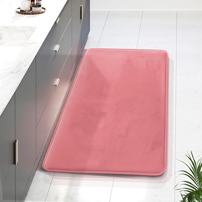 Clara Clark Bathroom Rugs, Velvet Memory Foam Bath Mat, Non-Slip Bath Rugs, Machine Wash, Dries Quickly, Ultra Soft Plush Bath Mats for Bathroom,
