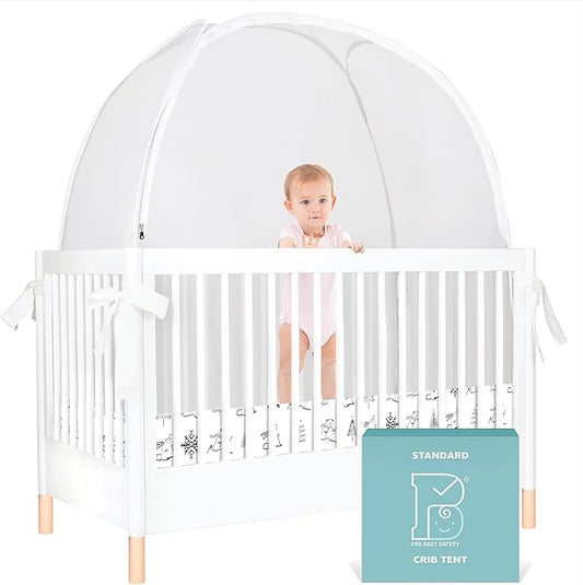 Pop Up Crib Tent, Fine Mesh Netting Cover to Keep Baby from Climbing Out, Falls and Mosquito Bites, Safety Net, Canopy Netting Cover - Sturdy & Stylish Infant Crib Topper - Winter Vibes