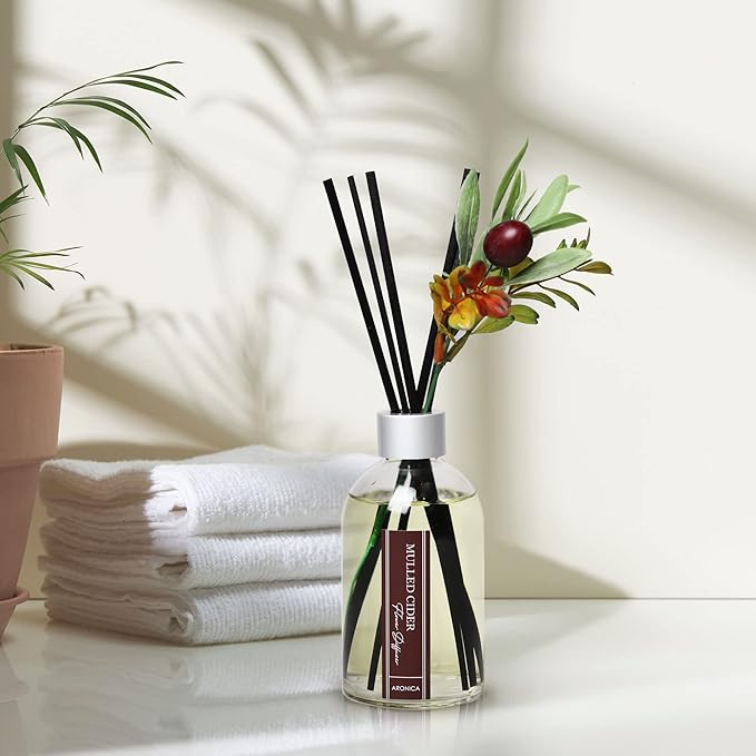 Aronica Aronica Christmas Tree Diffusir Oil Cinnamon, Mulled Spice Apple Oil with Sticks, Winter Candy Scented Reed Diffuser, Home Fragrance Decor