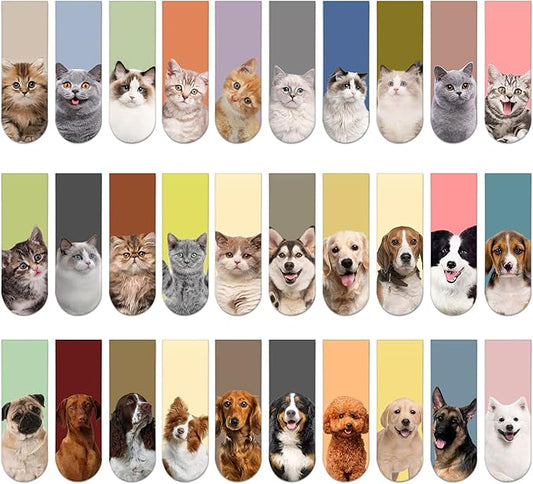 Magnetic 30PCS Cute Magnet Bookmark Clips for Women, Men, Kids, Teachers & Pets