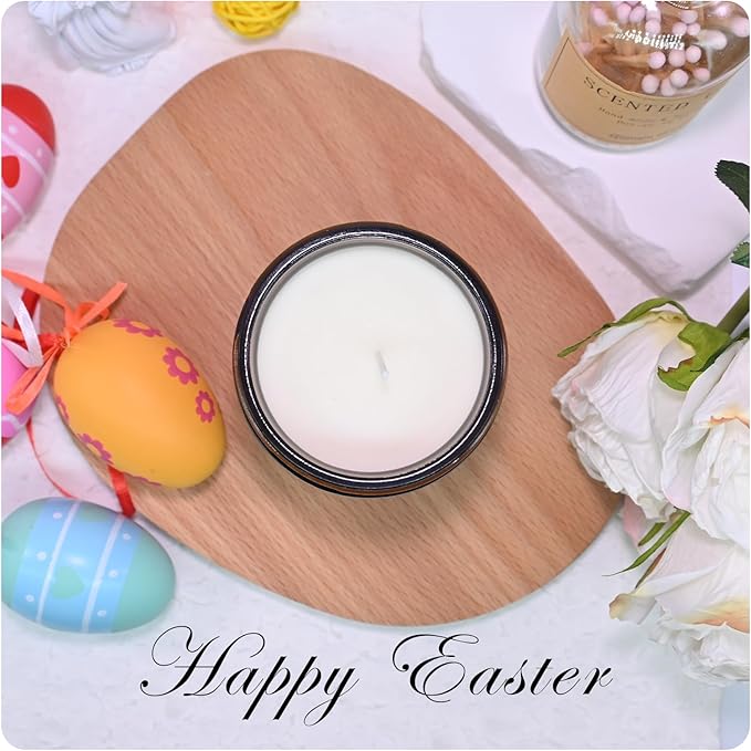 Easter Scented Candle, Spring Floral Collection Soy Aromatherapy Candles, Long Lasting Fresh Scent for Home Decor and Holiday Gifts (7oz, Lavender)