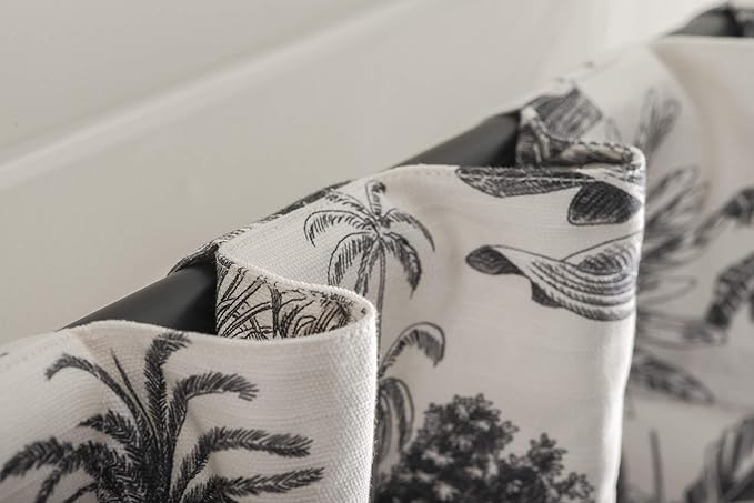 Maison d' Hermine Curtains for Living Room 100% Cotton 96 inch Length One Panel Light Filtering Toile Curtains for Bedroom Windows with Rod and Loop Pockets Drapes (Savana Jouy Black, 50" W x 96" L)