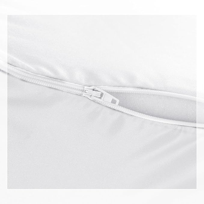 HOMBYS Satin Bed Wedge Pillow Cover Silky & Smooth Wedge Pillowcase 1 Pack 24x24x7.5, Soft & Breathable, Removable & Machine Washable-Zipper Design (Pillow Not Include),White