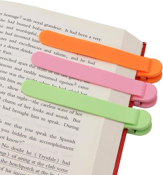 SMUK 3pcs Automatic Silicone Bookmark, Unique Bookmark Page Keeper for Reading Lovers Women Men Kids Teachers, Book Page Holder Markers Clip Book Marks Reading Accessories Gifts
