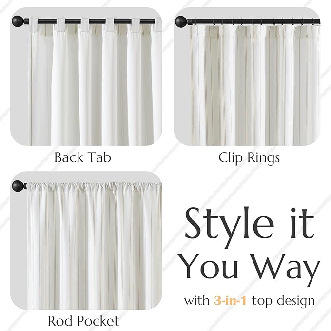 jinchan Yellow and White Striped Curtains 63 Inch Length for Living Room Bedroom Yellow on White Pinstripe Curtains Privacy Light Filtering Rod Pocket Modern Window Treatments Set 2 Panels
