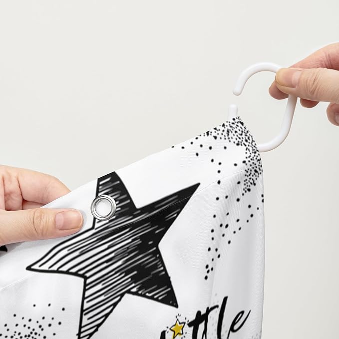 AILONEN Star Shower Curtain, Grey and Gold Tie Dye Star Bathroom Curtain,Minimalist Shower Curtain 72" W*78" H Polyester Waterproof Bathroom Curtain with 12 Hooks