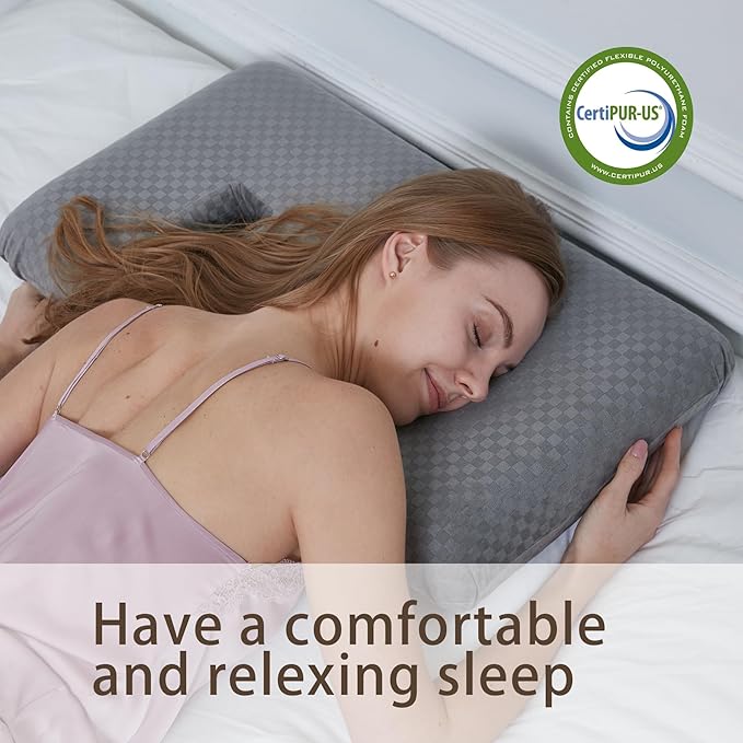 Ear Piercing Pillow with Ear Hole for Sleeping with Sore Ear Pain, Memory Foam 2 Hole Ear Hole Pillow Ear Guard Pillow | Ear Piercing Protection | Support earplugs for Sleep (Light Grey)