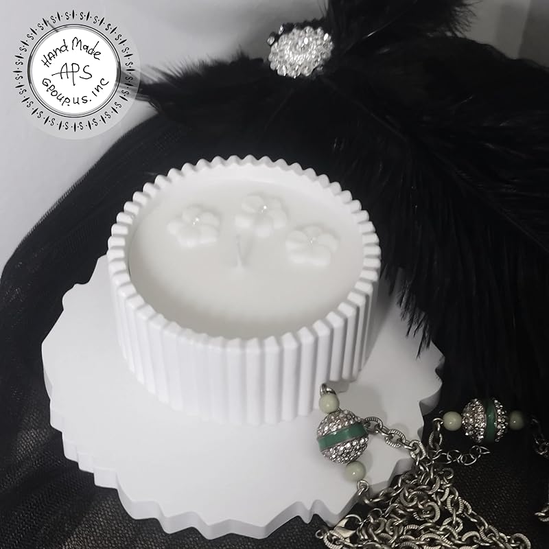 Candle and Stand Set, Soy and Coconut Wax, Unscented, Plaster Holder, Cotton Wick, Home Decor Gift,Eco-Friendly Candle With Stand