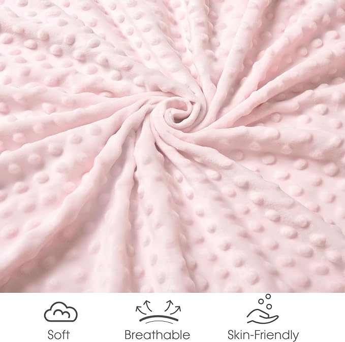 Minky Baby Throw Blanket for Girls, 50x60 Inches Soft Lightweight Micro Fleece Blanket with Double Layer, Dotted Backing, Breathable Receiving Blanket for Newborns, Floral Flowers