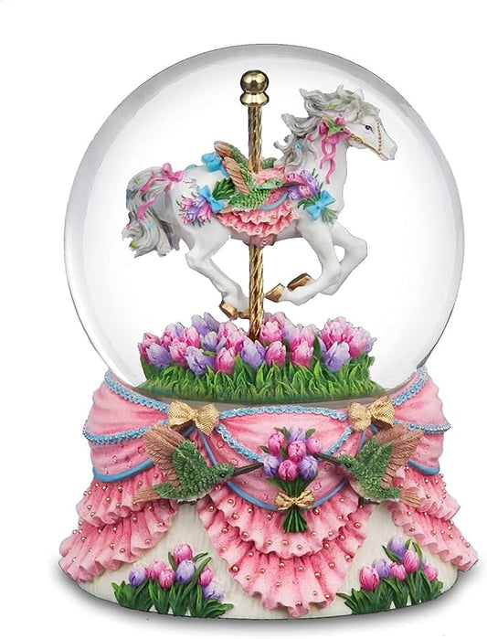 The San Francisco Music Box Company Hummingbird Carousel Waterglobe