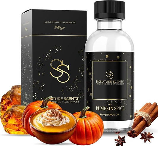 Luxury Hotel Diffuser Oil for Hotels and Homes - Aromatherapy Oils for use with an Essential Oil Diffuser at Home - Fragrance-Scent Diffuser Oil Blend (Pumpkin Spice) 4.05fl oz (120ml)