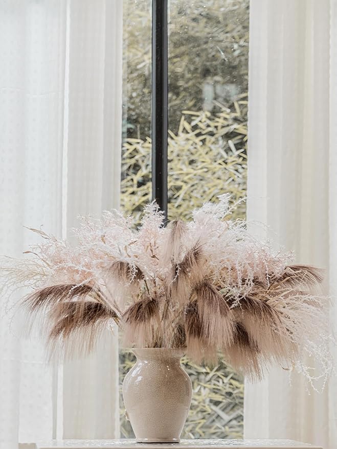 MISSPIN 11 PCS 28 inch Artificial Fall Pampas Decor Stems, Fall Decorations Table Indoor Outdoor Halloween Thanksgiving Farmhouse Arrangement Decorations for Front Door Wedding Centerpieces in Autumn