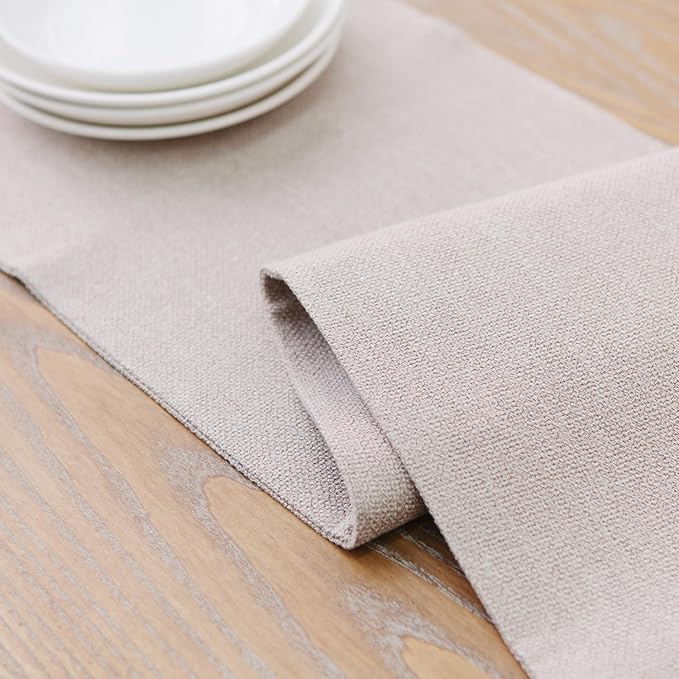 Set of 4 Round Placemat 15 Inch Soft Linen eco-Friendly Fabric Handcrafted Machine Washable Indoor & Outdoor Tablemat Natural Linen