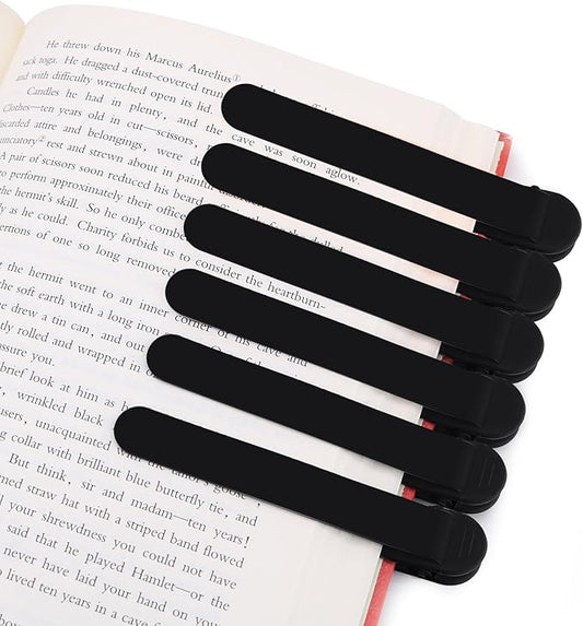 SMUK 6pcs Automatic Bookmark, Silicone Book Marks for Reading Women, Men, Kids, Book Lovers, Cute Unique Book Markers for Reading, Reading Accessories Gifts for Book Lovers