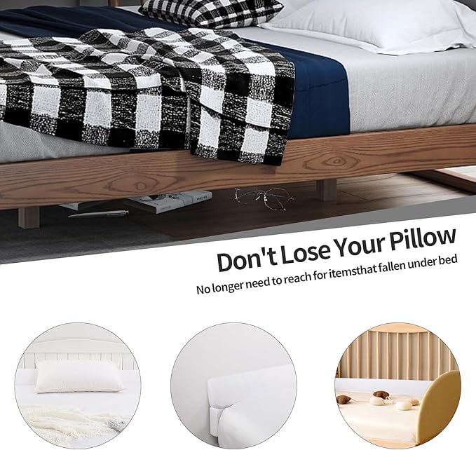 MABOZOO Pillow Wedge for Headboard Gap,Bed Gap Filler Full Size,Foldable Bed Wedge Pillow for Headboard,White Bed Wedge Gap Filler,Foam Mattress Gap Filler,54"x6"x6"