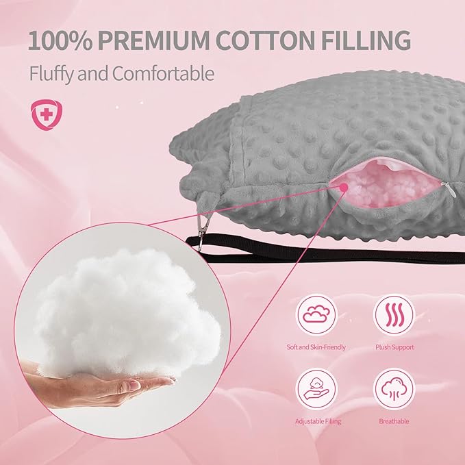 Hysterectomy Pillow with Pocket for Ice/Hot Packs, Abdominal Surgery Recovery Pillow for Women, Post-Surgery Support Cushion(Grey)