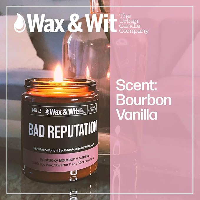 Wax & Wit Funny Soy Candle Gift for Women - Humorous, Aromatherapy Soy Wax Candle, Ideal for Housewarming, Coworker, Birthday – Kentucky Bourbon Vanilla - 9oz