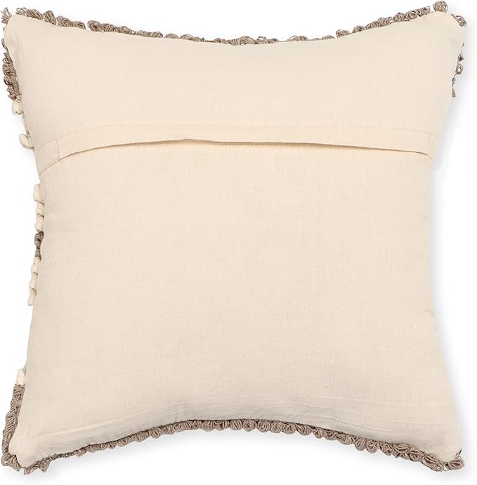 REDEARTH · Boho Textured Throw Pillow Cases - Woven Tufted Decorative Farmhouse Cushion Covers Set for Couch - Sofa - Bed - Chair - Dining - Patio - Outdoor - 100% Cotton (18x18; Natural) Pack of 2