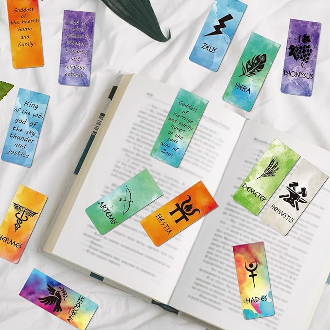 Greek Mythologies Magnetic Bookmark - 28PCS Olympians Gods Magnetic Bookmarks The Gods of Ancient Greece Book Marks Page Magnets Marker Clip for Book Lovers Student Teacher Reading Bookish Gift