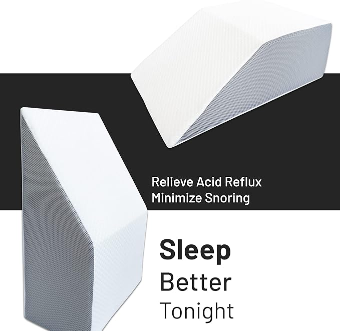 Mattress Solution, 21-Inch Leg Wedge Pillow with High-Density Foam, Stylish Chic Jacquard Cover, Multi-Purpose, White