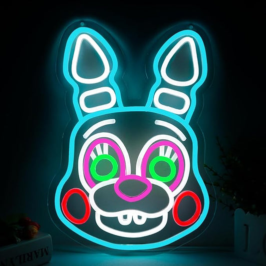 cartoon Neon Sign，Bonnie Neon Signs for Wall Decor，LED Neon Light for Bedroom、Game Room，birthday、Christmas Gifts