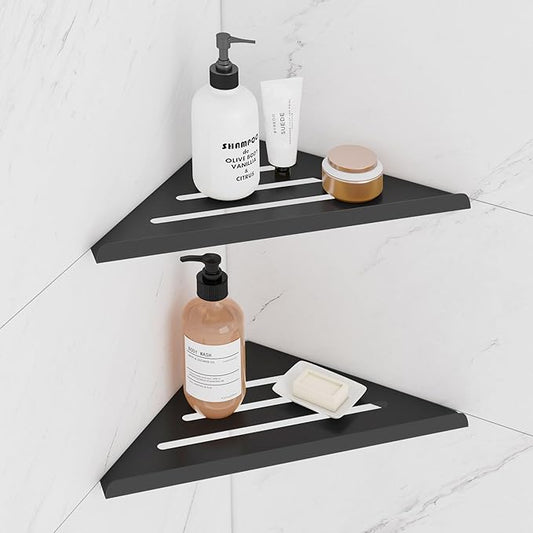 2-Pack Modern Stainless Steel Shower Caddy, 2-Shelf Corner Shelf, No Drill Shower Organizer