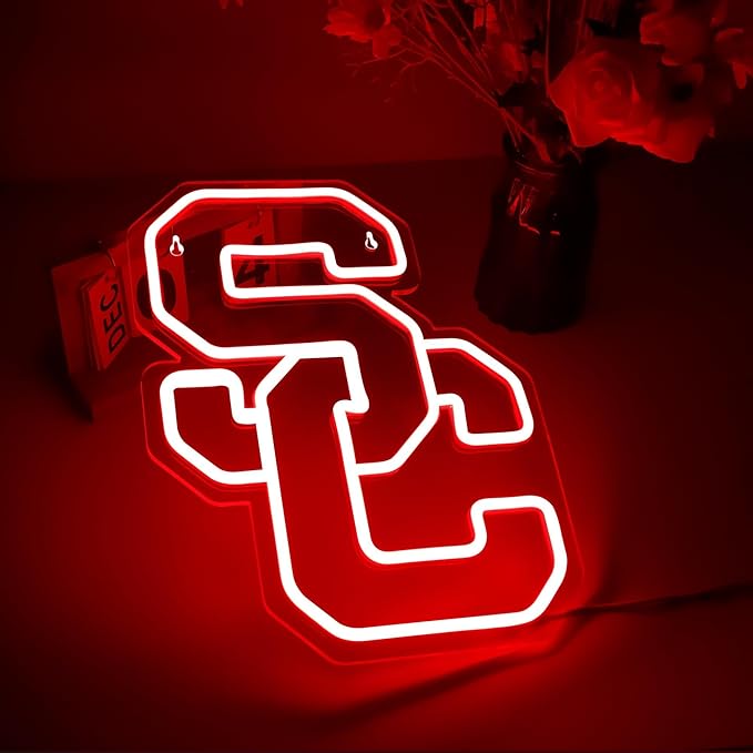 University Neon Signs,College Neon LED Sign,University Football Team Logo Neon,City Name Signs for Man Cave,Room,Dorm Decor for College Students,Signs for Men,Size 13.77 * 10.23in(XD114)