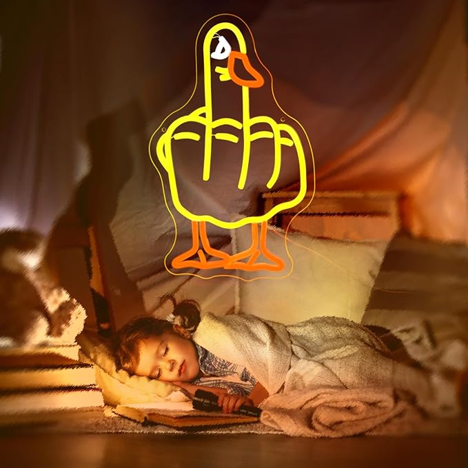 Duck Neon Sign Led Neon Signs for Wall Decor Yellow Light Up Sign Preppy Girls Room Decor USB Powered Gifts