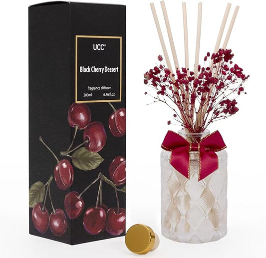 UCC Premium Reed Diffuser Set with Preserved Flower Reed Sticks, 6.76 fl oz Highly Scented Room Diffuser Home Fragrance Essential Oil Reed Diffuser for Bedroom Bathroom Home Décor Office
