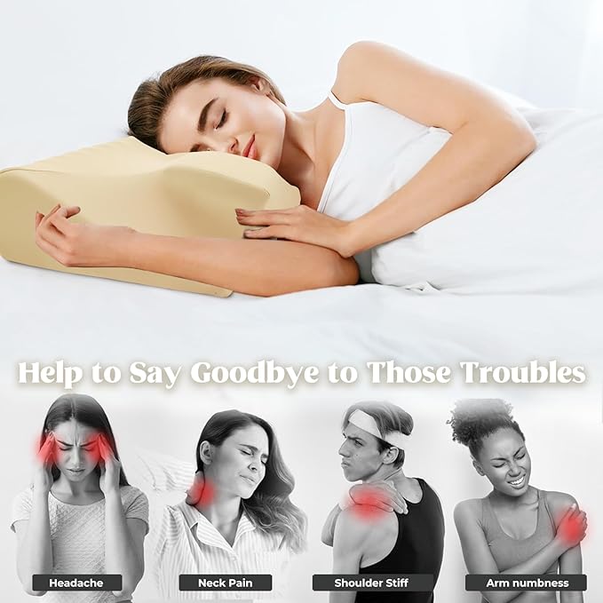 Cervical Pillow for Neck Pain Relief, Cooling Contour Memory Foam Pillows Support Odorless Ergonomic Neck Pillow Adjustable Orthopedic Bed Pillow for Side Back Stomach Sleeper with Pillowcase