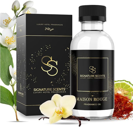 Luxury Hotel Diffuser Oil for Hotels and Homes - Aromatherapy Oils for use with an Essential Oil Diffuser at Home - Fragrance-Scent Diffuser Oil Blend (Maison Rouge) 4.05fl oz (120ml)