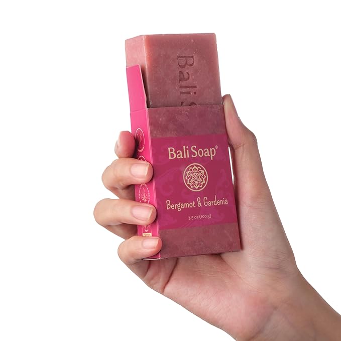 Bali Soap - Feminine Collection Natural Soap Bar Gift Set, 6 pc Variety Pack, Bergamot-Gardenia, Jasmine-Mint, Lotus-Neroli, Chamomile-Moringa, Tuberose-Lily, Greentea-Lime 3.5 Oz each