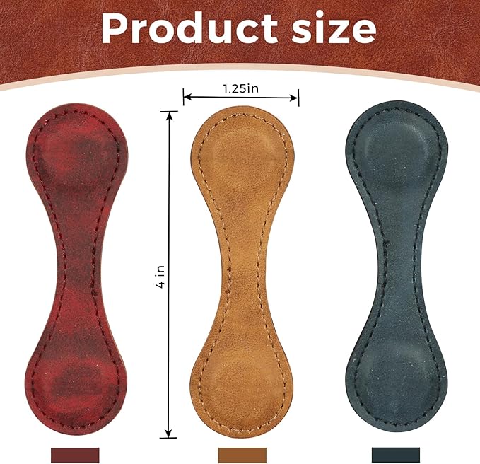 Magnetic Bookmarks Magnetic Leather Bookmarks Vintage Book Mark Double Sided Magnetic Page Markers Leather Engraved Bookmark for Men Women Teacher Students Book Lovers（1-Pack,Greener）