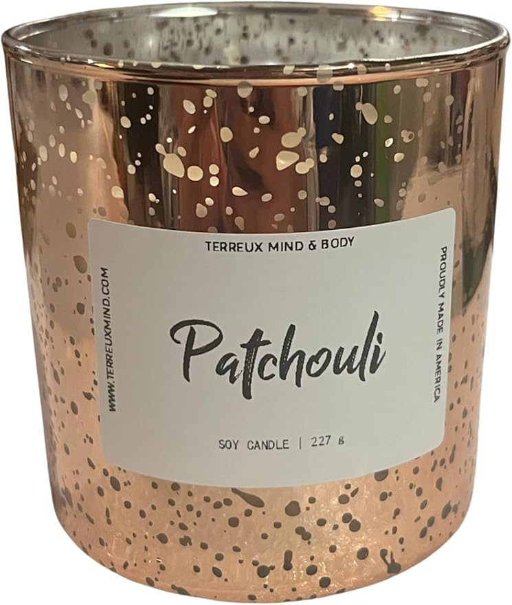 Patchouli Meditation Candle - Soy Candle 45 Hour Plus Burn Time - Aromatherapy Candle for Men, Women - All Natural, Non-Toxic Relaxing Candle | Healthy Organic Soy Candle