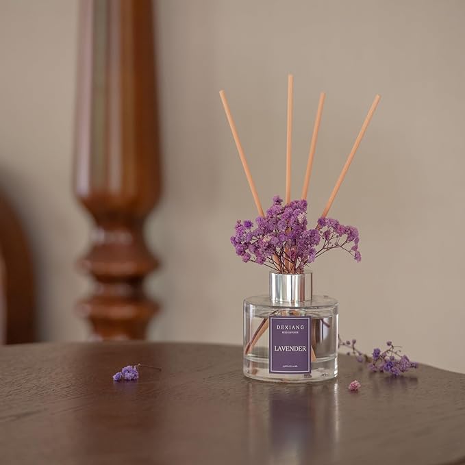 Reed Diffuser 3.38 oz (100ml) 2pcs,Rose/Lavender Scented Reed Diffuser Set,Reed Diffuser & Oil Diffuser Sticks,Home & Kitchen| Home & Bathroom Decor，Fragrance and Gifts